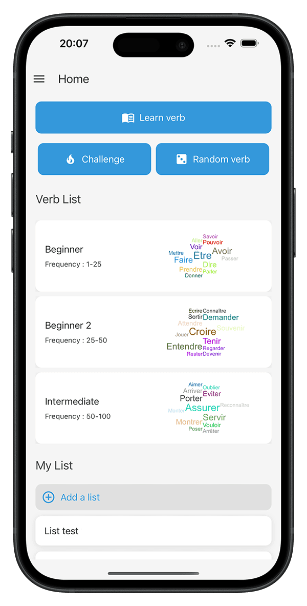 Interfaccia dell'app Conju Gate